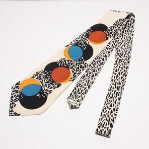 Vintage Rick Bennett Abstract Pattern Silk Tie 3 7/8" x 56.5"